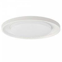 Plafonnier affleuré Boullier de Dainolite en acrylique blanc qui diffuse la lumière, avec fini blanc mat et ampoule de 30 W
