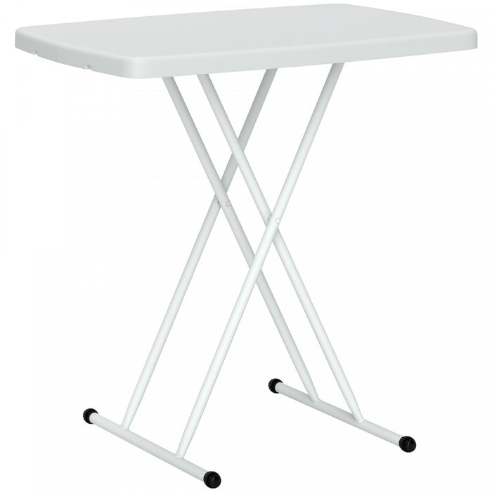 Outsunny Table D'appoint De Patio Portable, Table D'appoint Reglable, Blanc