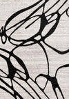 Tapis Emmett gris et noir avec motif tourbillon, 5'3\" x 7'7\"