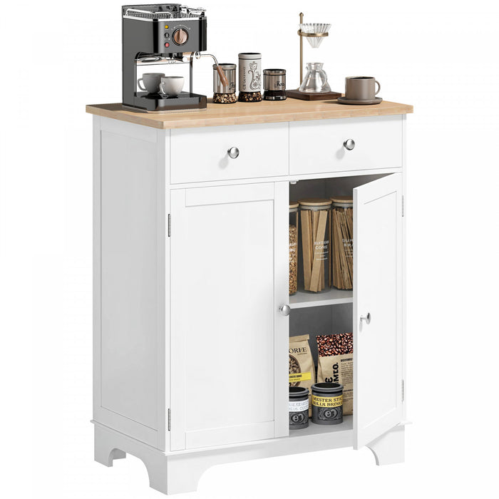 HOMCOM Armoire Cuisine Dessus Bois avec Etagere Reglable