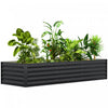 Outsunny Lit de jardin sureleve galvanise, fond ouvert, gris fonce