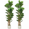 HOMCOM Ensemble de 2 Faux Figuiers Lyre de 5\", Arbre Factice