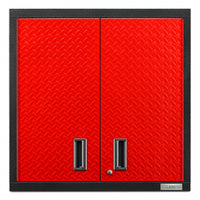 Armoire murale GearBox de série Premier de 30 po de Gladiator - bande de roulement rouge