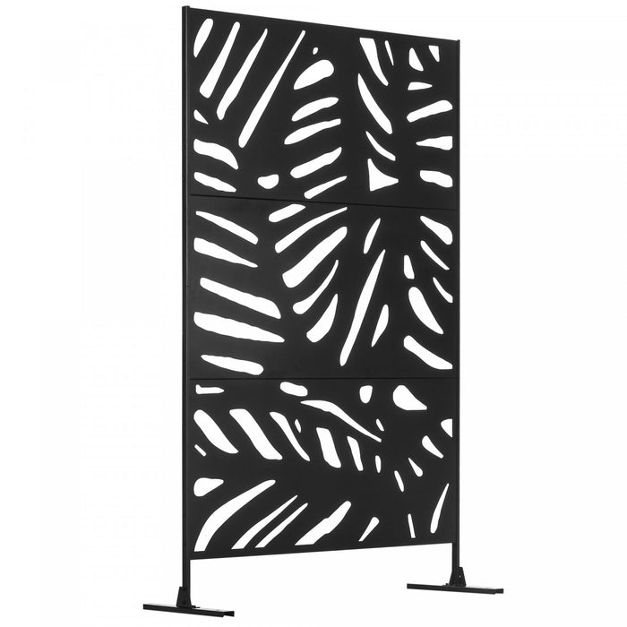 Outsunny Ecran De Confidentialite Exterieur En Metal Pour Jardin, Noir