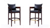 Tabouret de bar en bois rembourre Ritz style milieu du siecle, noir – Lot de 2