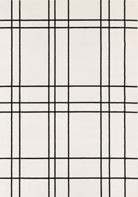  Tapis Covington a carreaux gris et blanc, 5'3