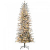 Homcom Arbre De Noel Artificiel Floque De 7 Pi Avec Lumieres Jaune