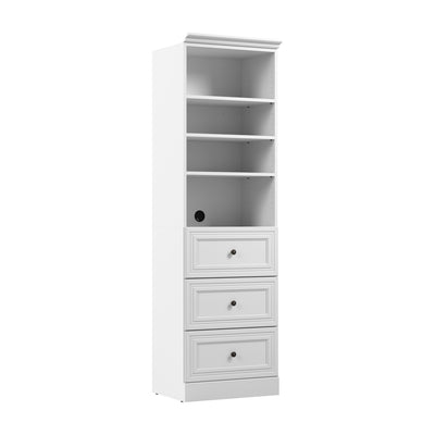 Bestar Versatile 25 W Closet Organizer with Drawers - White|Organisateur de garde-robe Versatile de Bestar de 25 po (L) avec tiroirs - blanc