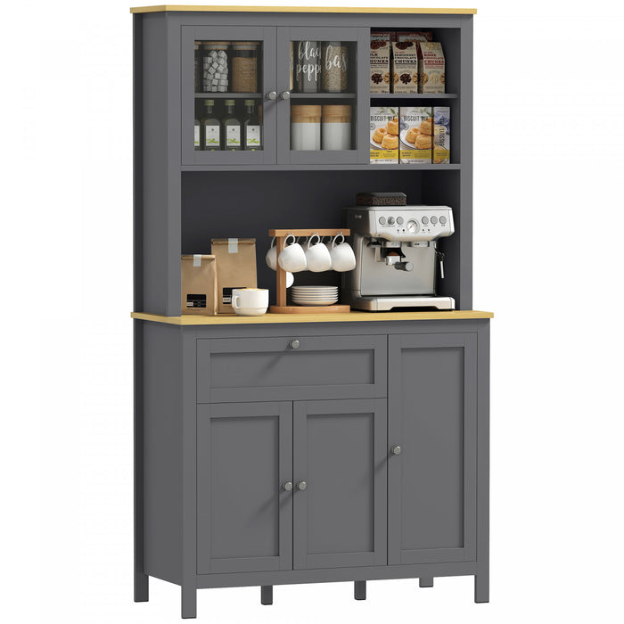 HOMCOM Armoire de garde-manger de cuisine de 71 po avec etageres reglables