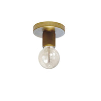 Petit plafonnier affleuré Roswell de Dainolite avec fini laiton vieilli et 1 ampoule