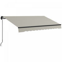 Outsunny 10' X 8' Auvent Retractable, Abri Pare-soleil, Gris Clair