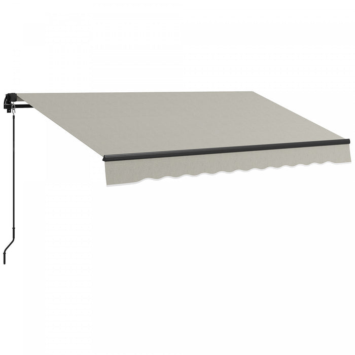 Outsunny 10' X 8' Auvent Retractable, Abri Pare-soleil, Gris Clair