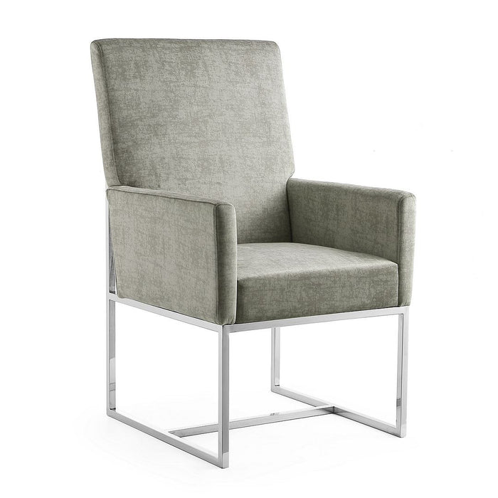 Chaise de salle à manger Element de Manhattan Comfort en velours - grise