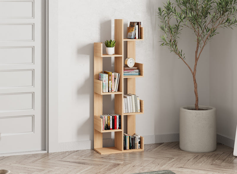 Étagère murale de 57 po avec 8 tablettes ouvertes