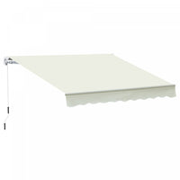 Outsunny Store De Terrasse 10' X 8' Retractable Manuellement Blanc Creme