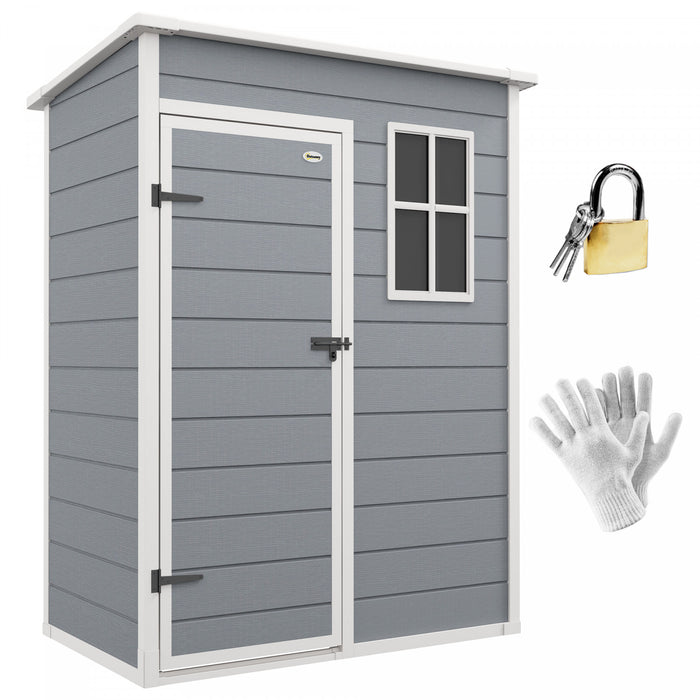 Outsunny Abri De Jardin, Rangement Exterieur Avec Porte Verrouillable, Gris