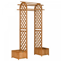 Outsunny Arche De Jardin Bacs A Plantes Arche De Treillis En Bois Brun