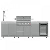Cuisine d'exterieur Bulnes – BBQ en acier inoxydable de 60 000 BTU et comptoirs blancs – FODKT2506WHT