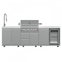 Cuisine d'exterieur Bulnes – BBQ en acier inoxydable de 60 000 BTU et comptoirs blancs – FODKT2506WHT
