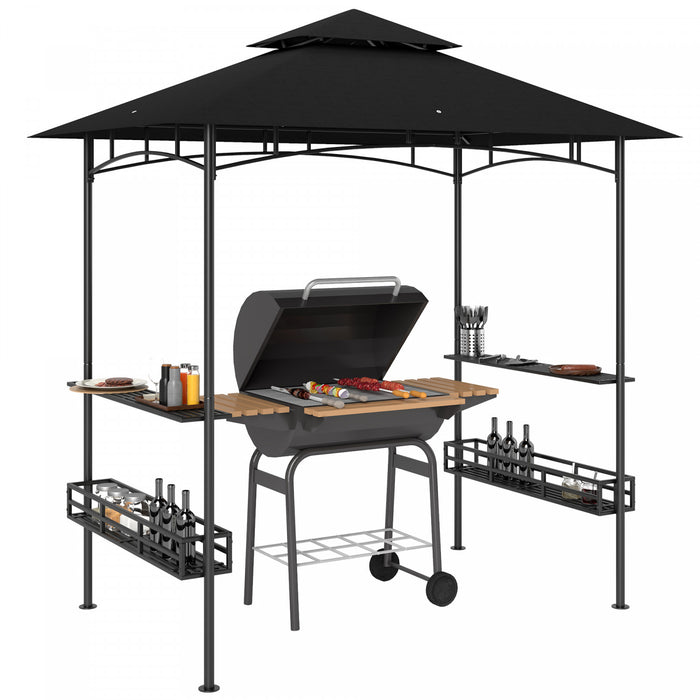 Outsunny Tente De Barbecue 8' X 5', A 2 Niveaux, Gris Fonce