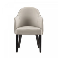 Fauteuil Hillman Moderne en Bois, Similicuir et Velours, Gris Clair