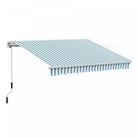 Outsunny 12' X 10', Store Banne Auvent Retractable Manuel, Abri Solaire Exterieur Pour Patio, Balcon