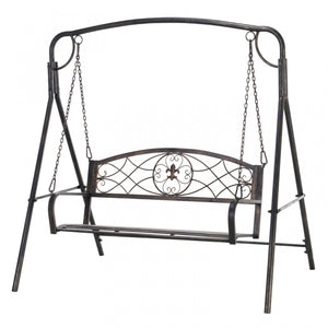 Outsunny Balancelle De Porche 2 Places, Balancoire Pour Jardin, Noir