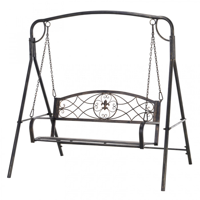 Outsunny Balancelle De Porche 2 Places, Balancoire Pour Jardin, Noir