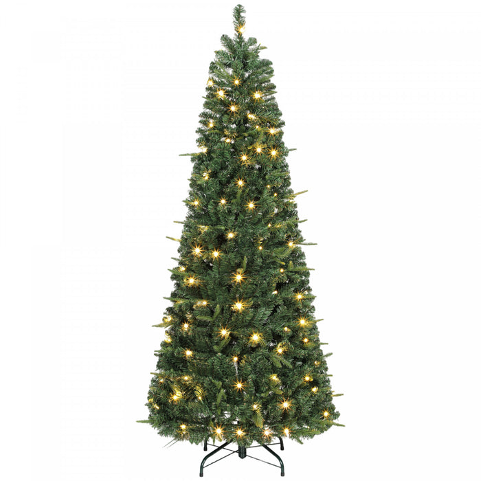 HOMCOM Sapin de Noel Pop Up Pre-illumine de 183 cm, Sapin Artificiel Pliable, Vert