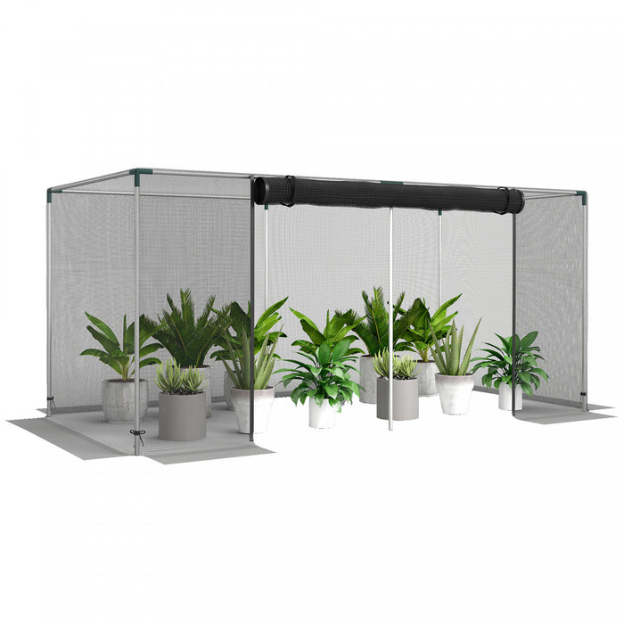 Outsunny Cage de culture tente de protection des plantes 8 pi x 4 pi, noir