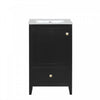 Puret Meuble-Lavabo Simple 20 po avec Etagere de Porte et Tiroir Coulissant, Noir