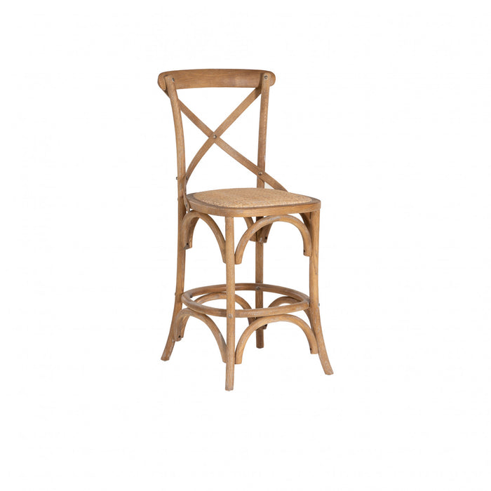 Tabouret Roxy de hauteur comptoir en bois massif - gris