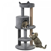 Pawhut Arbre A Chat De 104 Cm, Tour D'arbre Pour Chat, Centre D'activites Pour Chat Avec Griffoirs,