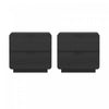 Table de nuit contemporaine moderne Chrystie 66 cm en noir (2 tiroirs) - Lot de 2