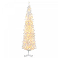 Homcom Arbre De Noel Artificiel Illumine 7 Pi Avec Lumieres Led Blanc Chaud