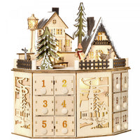 Homcom Calendrier De L'avent De Noel, Table Lumineuse Decoration De Noel