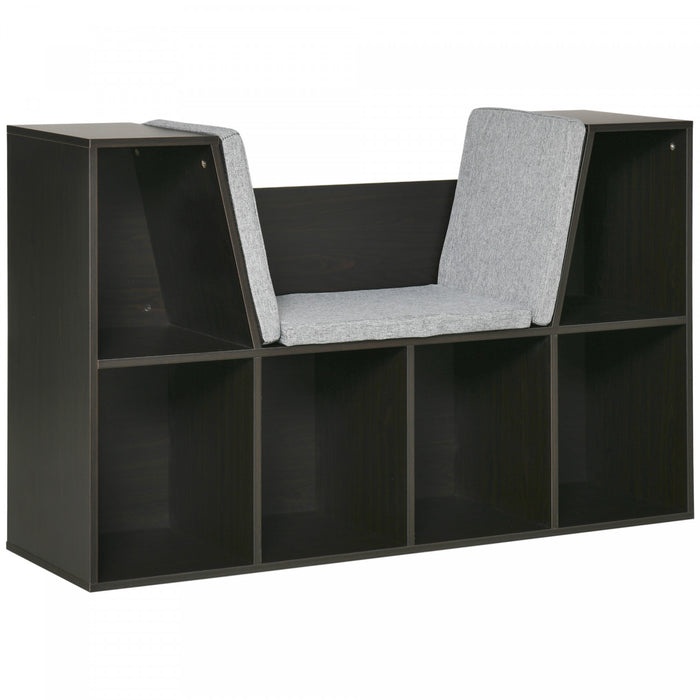 Homcom Coffre A Jouets Armoire De Rangement Pour Enfants Etagere D'exposition Pour Jouets Vetements Livres Chambre A Coucher, Marron