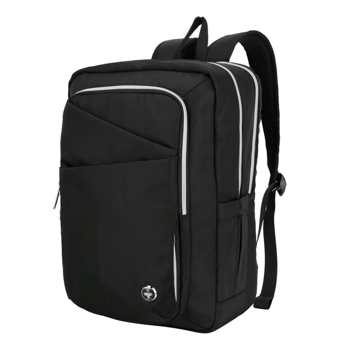 Sac a dos Swissdigital KATY Rose Platinum – Sac pour ordinateur portable de 16 pouces, chargement USB, detecteur SDD, protection RFID, multi-poches