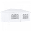 Outsunny 10x20pi Tente Exterieure Facile Pliable Gazebo Tente De Fete Auvent Abri De Jardin Abri, Blanc