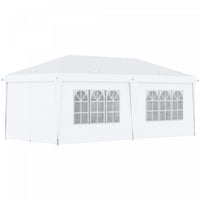 Outsunny 10x20pi Tente Exterieure Facile Pliable Gazebo Tente De Fete Auvent Abri De Jardin Abri, Bl