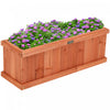 Jardiniere Decorative Rectangulaire En Bois Naturel De 36 Pouces Pour Jardin, Cour, Fenetre