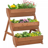 Outsunny Jardiniere Surelevee A 3 Niveaux, Jardiniere Surelevee En Bois, 26