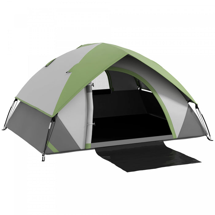 Outsunny Tente De Camping Pour 4 A 5 Pers Avec Sol Cousu, Etanche 3 000 Mm