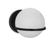 Applique murale Sofia de Dainolite en verre blanc opale, avec fini noir mat et 1 ampoule