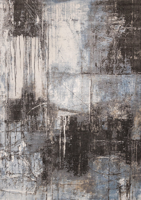 Tapis Hadley au design decolore bleu gris taupe, 5'3\" x 7'7\"