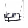 Outsunny 50\" Balancoire De Porche Banc Suspendu Chaise De Planeur D'exterieur Avec Chaine Noir