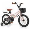 Costway 16\" Velo Pour Enfants Avec Roues D'entrainement Guidon Reglable Et Frein A Main De Siege Rose