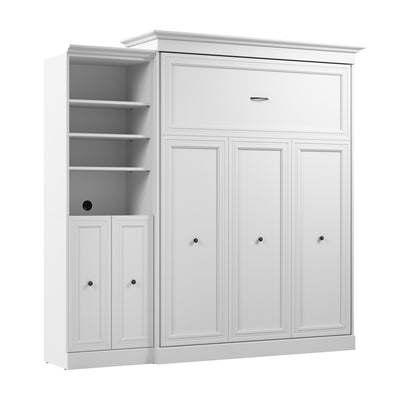Bestar Versatile Queen Murphy Bed and Closet Organizer with Doors (92 W) - White|Grand lit escamotable Versatile de Bestar de 92 po (L) avec organisateur de garde-robe et portes - blanc
