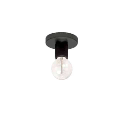 Petit plafonnier affleuré Roswell de Dainolite avec fini noir mat et 1 ampoule
