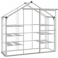 Outsunny Serre D'exterieur 6,3 Pi X 2,3 Pi X 6,1 Pi Avec Etageres A 3 Niveaux, Serre De Jardin En Po